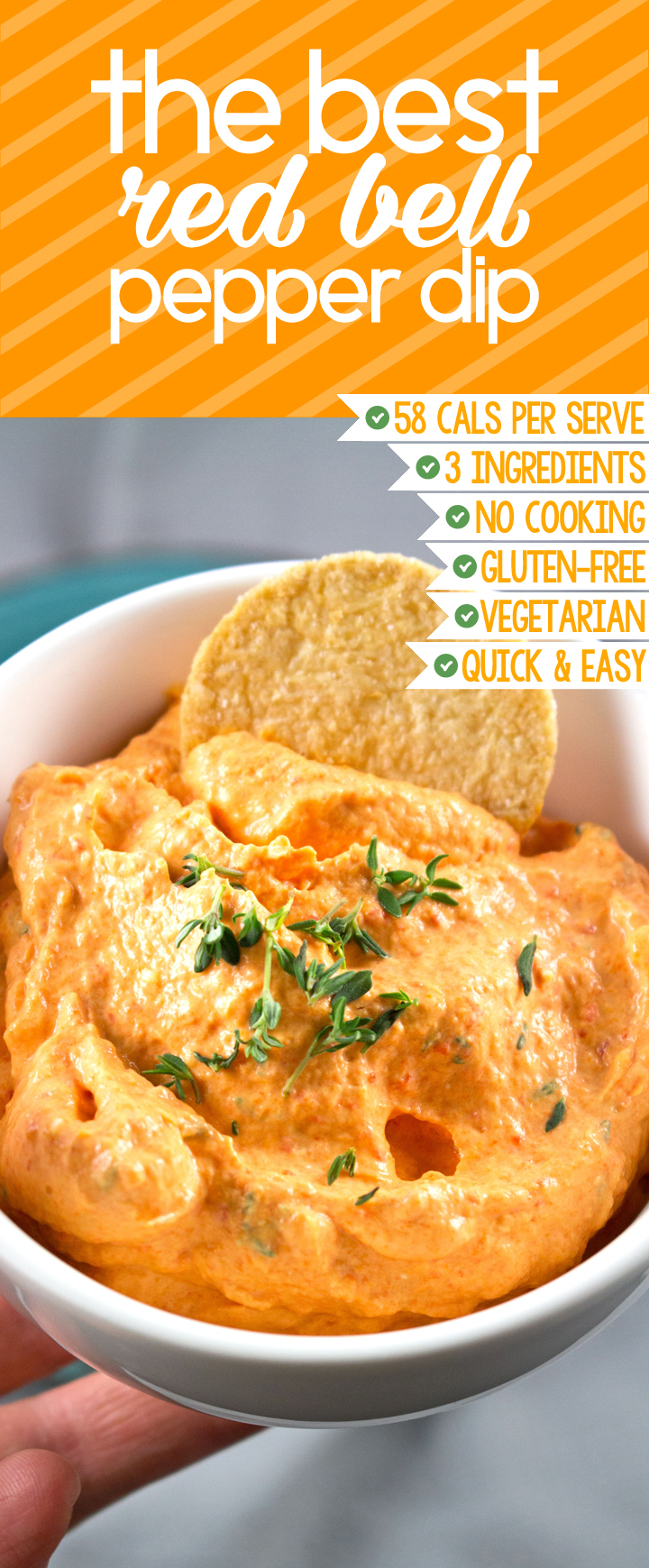 Fast & easy (only 5 min) 3-ingredient dip! Healthy, gluten-free & vegetarian too!