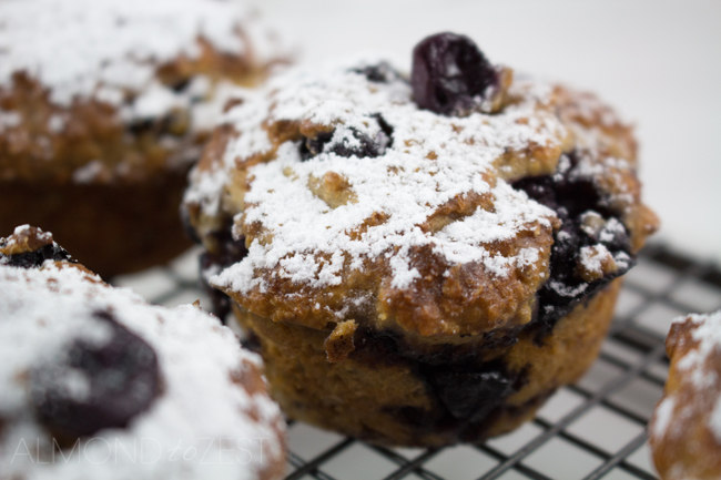 Blueberry Muffin Recipe - Made with Yogurt and Whole-wheat - Light and airy muffins made with whole-wheat flour and yogurt, loaded with plump, juicy blueberries! Healthy and guilt-free!!