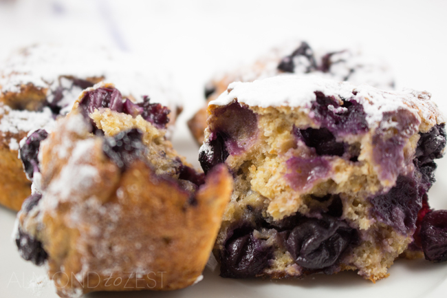 Blueberry Muffin Recipe - Made with Yogurt and Whole-wheat - Light and airy muffins made with whole-wheat flour and yogurt, loaded with plump, juicy blueberries! Healthy and guilt-free!!