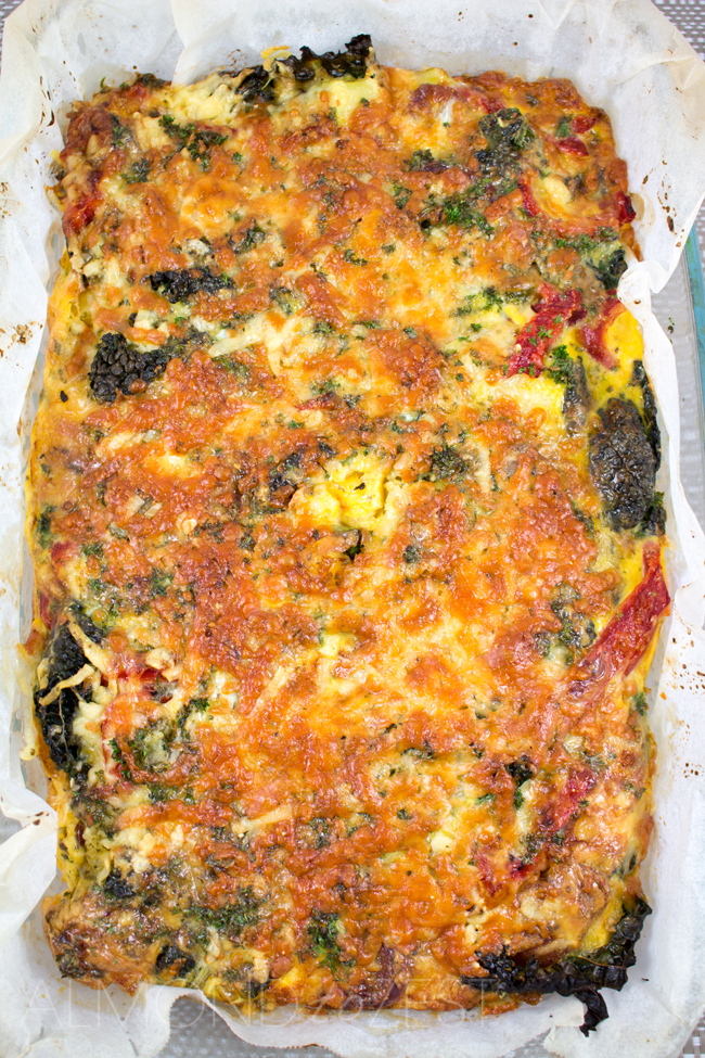 Chorizo, Kale, Potato and Red Bell Pepper Frittata