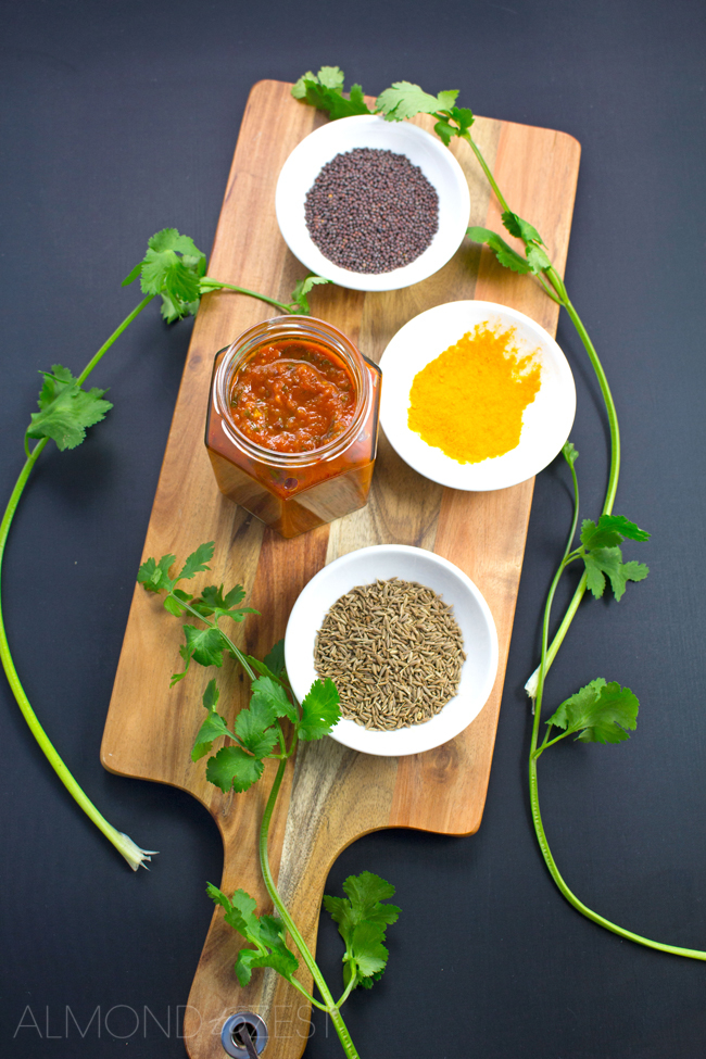 Tomato and Cilantro Chutney - You'll never buy store bought again after trying this easy and simple recipe! Packed full of spices and cilantro, you are going to want to eat this chutney with absolutely everything!