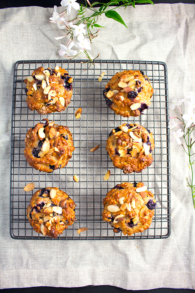 Whole-Wheat Blueberry and Oat Muffins