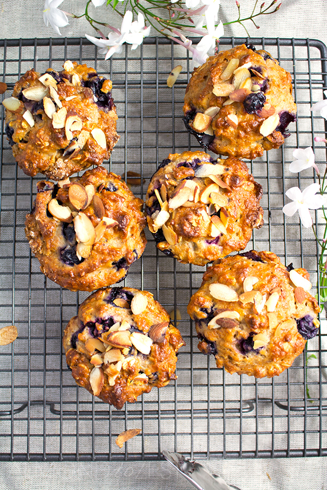 Whole-Wheat Blueberry and Oat Muffins