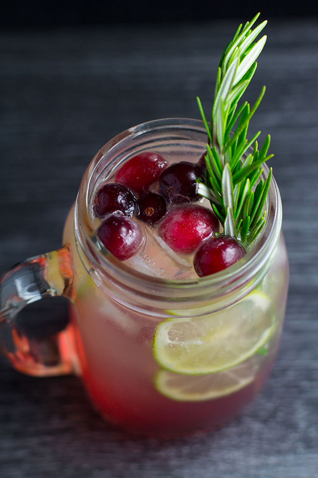 Cranberry and Rosemary Christmas Mule