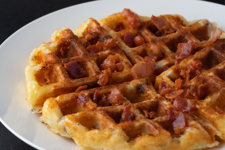 Keto Low-Carb Bacon Waffles (1.37g Net Carbs!)